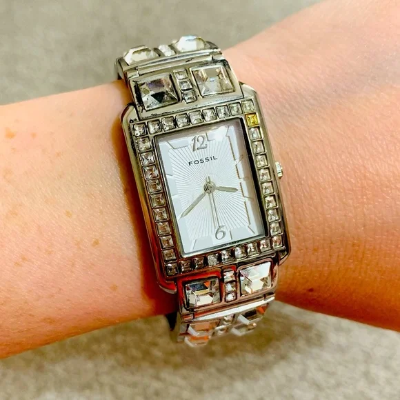 Fossil Marissa Rhinestone Watch Stainless Steel Silver Fossil Marissa Watch - Women main image 3